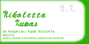 nikoletta kupas business card